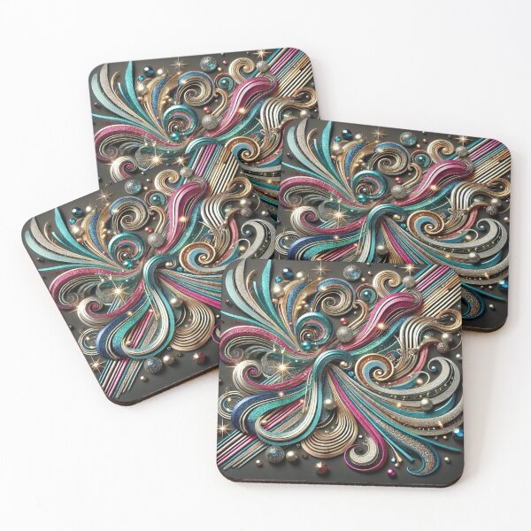 Item preview, Abstract Glitter Flow – Dynamic Sparkling Lines and Shapes designed and sold by StarLeopard.