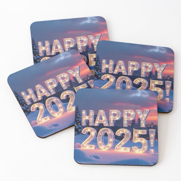 Item preview, 3D icy text 'HAPPY 2025' in a cold, beautiful winter landscape designed and sold by 4Seasons.