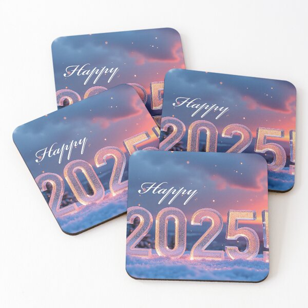 Item preview, 3D icy text 'HAPPY 2025' in a cold, beautiful winter landscape designed and sold by 4Seasons.
