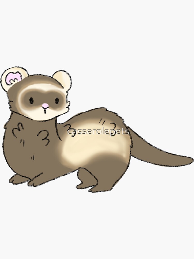 brown cream sable mask ferret kawaii chibi illustration