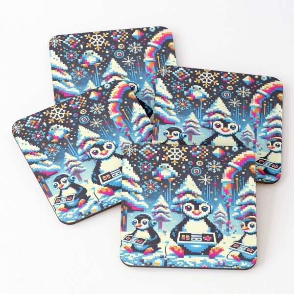 Item preview, Abstract Penguins in Miró’s Gaming Forest – Perfect Gift for Holidays designed and sold by Imaginarium of Chaos falcon88 .