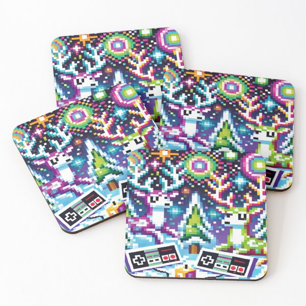 Item preview, Pixel Reindeer in Miró’s Wonderland – Perfect Gift for Holidays designed and sold by Imaginarium of Chaos falcon88 .
