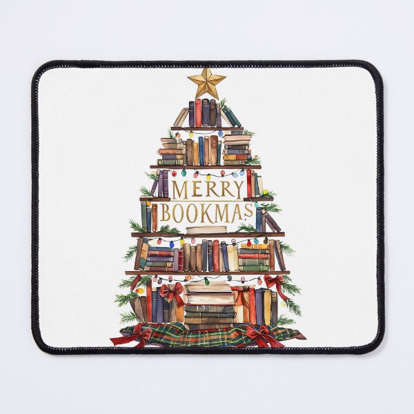 Item preview, Merry Bookmas Vintage Christmas Tree Art Print designed and sold by Monascreativeempire.