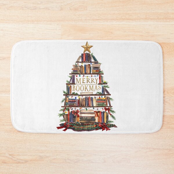 Item preview, Merry Bookmas Vintage Christmas Tree Art Print designed and sold by Monascreativeempire.