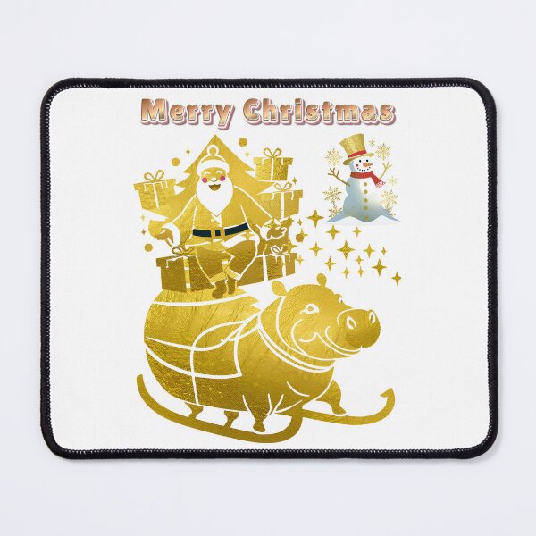 Item preview, Hippo Merry Christmas designed and sold by RoseAIArtRhythm.