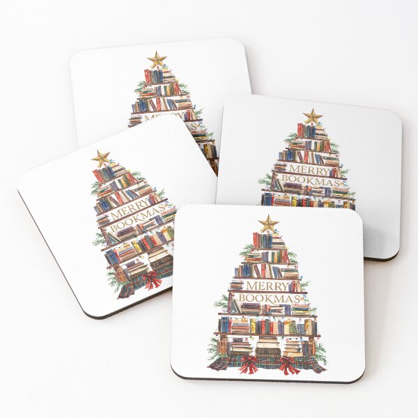 Item preview, Merry Bookmas Vintage Christmas Tree Art Print designed and sold by Monascreativeempire.