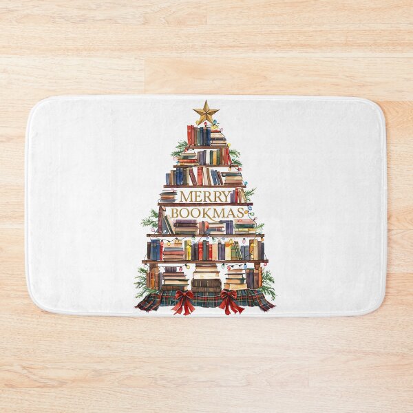 Item preview, Merry Bookmas Vintage Christmas Tree Art Print designed and sold by Monascreativeempire.