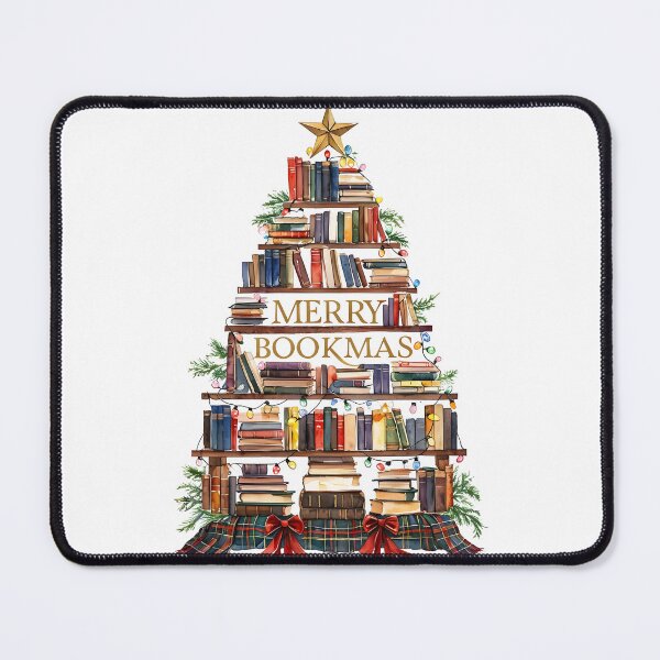 Item preview, Merry Bookmas Vintage Christmas Tree Art Print designed and sold by Monascreativeempire.