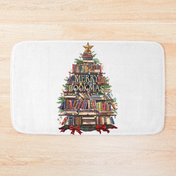 Item preview, Merry Bookmas Vintage Christmas Tree Art Print designed and sold by Monascreativeempire.