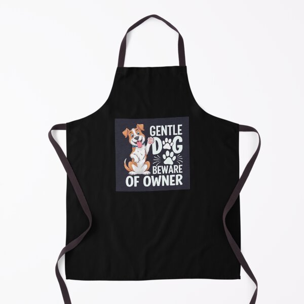 Item preview, A heartfelt T-shirt design on a navy background featuring the text "Gentle dog Beware of owner designed and sold by Peters50.