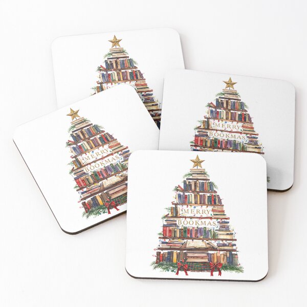 Item preview, Merry Bookmas Vintage Christmas Tree Art Print designed and sold by Monascreativeempire.