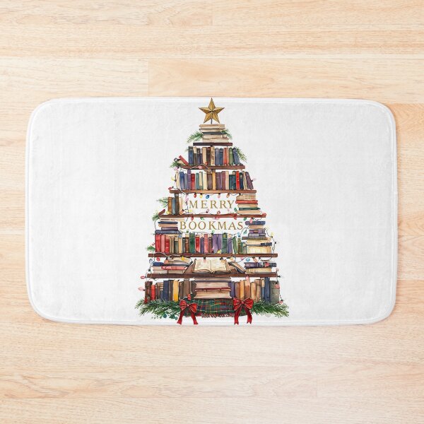 Item preview, Merry Bookmas Vintage Christmas Tree Art Print designed and sold by Monascreativeempire.