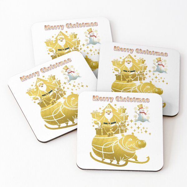 Item preview, Hippo Merry Christmas designed and sold by RoseAIArtRhythm.
