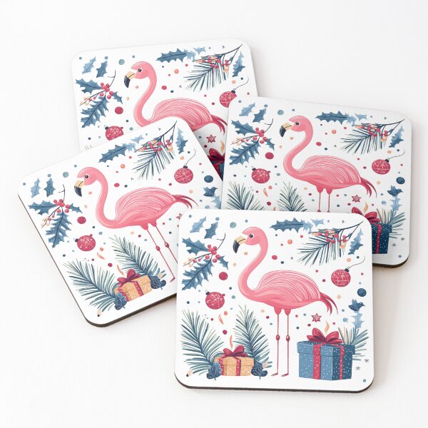 Item preview, Merry Flamingo Christmas – Cute Holiday Illustration designed and sold by ArtfullyJua.