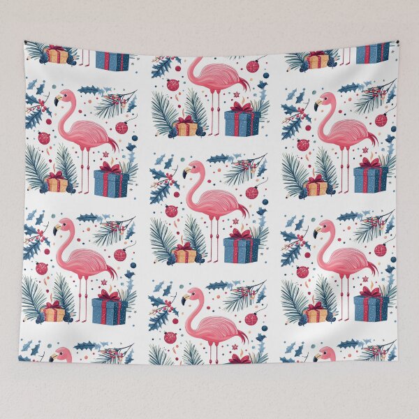 Item preview, Merry Flamingo Christmas – Cute Holiday Illustration designed and sold by ArtfullyJua.
