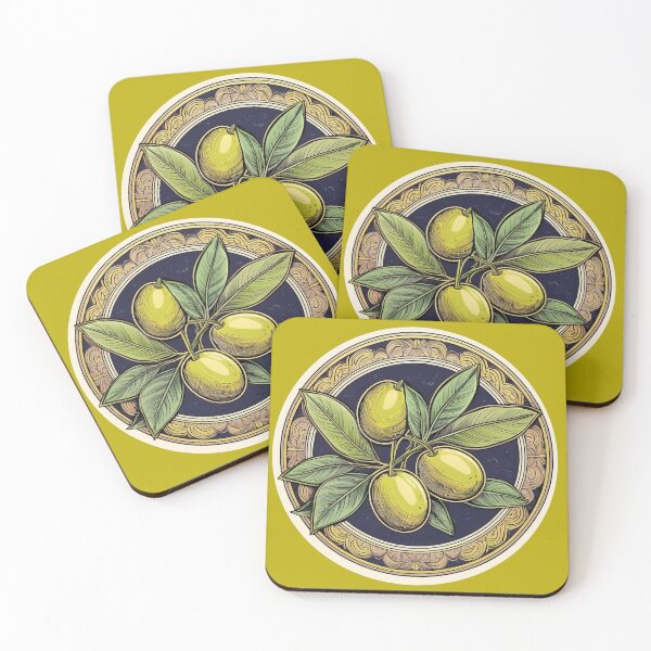 Item preview, Cute Hand-Drawn Olive Plate Art Mediterranean Style designed and sold by Negative Vibes Only.