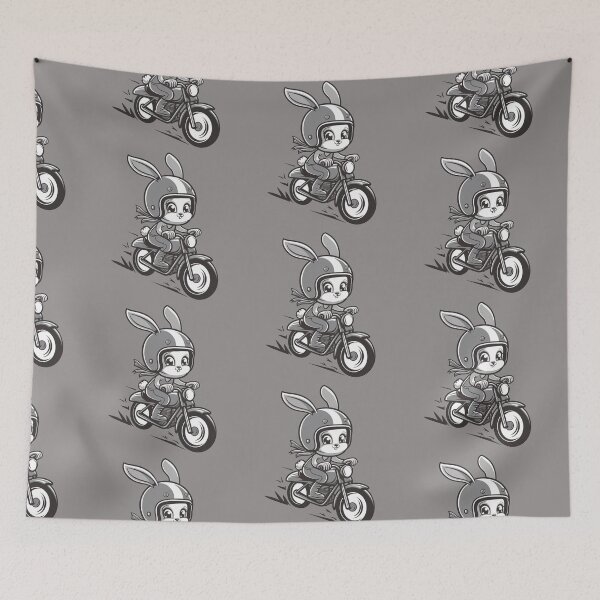 Item preview, Follow The White Rabbit Motorabbit Bunny Hare Follow Me Motogirl Motorcycle Girl Rabbit With Helmet designed and sold by Cr320.
