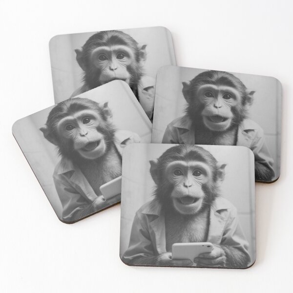 Item preview, Monkey with Smartphone Humor designed and sold by vk09.