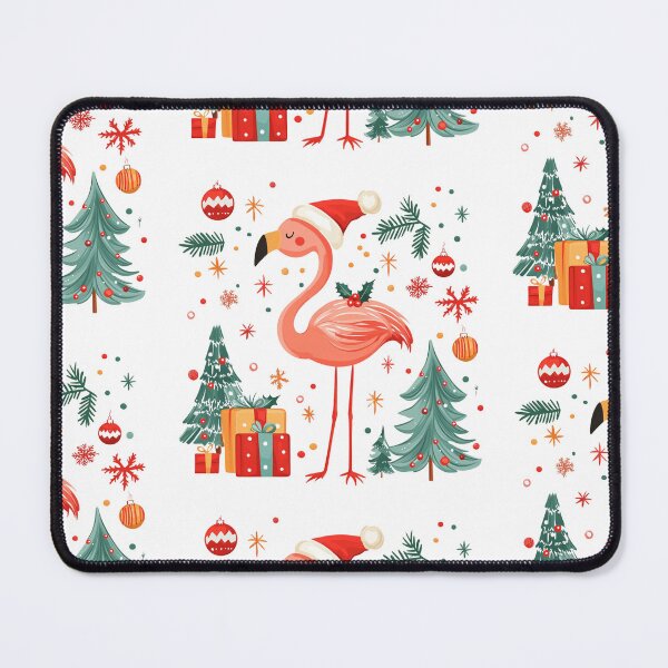 Item preview, Holiday Flamingo with Presents and Snowflakes designed and sold by ArtfullyJua.