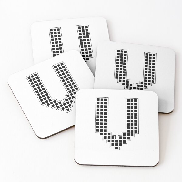 Item preview, Uppercase V - Black Pixel Block Character designed and sold by PixelGlyphs.