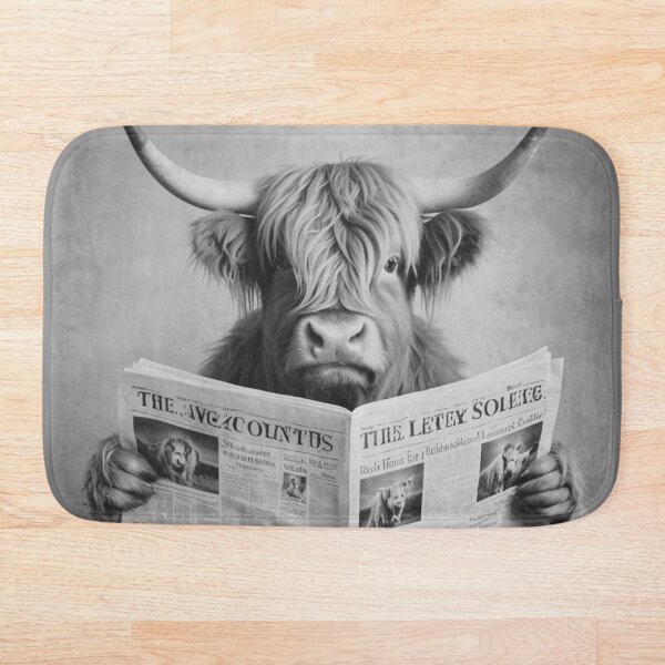 Aperçu de l'œuvre Vache des Highlands lisant le journal créée et vendue par vk09.