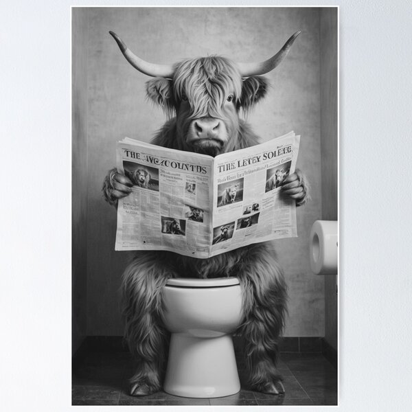 Item preview, Highland Cow Reading Newspaper designed and sold by vk09.