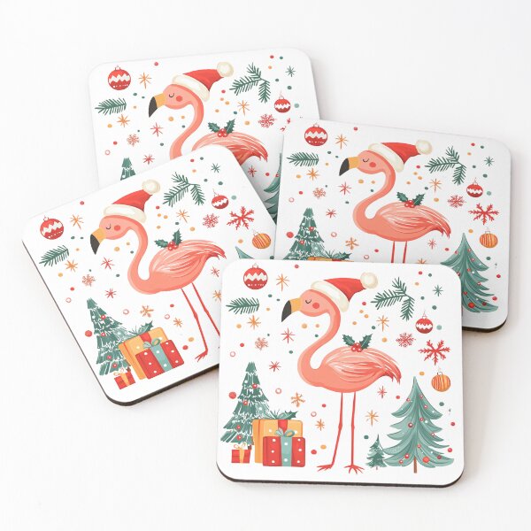 Item preview, Cute Pink Flamingo Christmas – Cartoon Holiday Design designed and sold by ArtfullyJua.