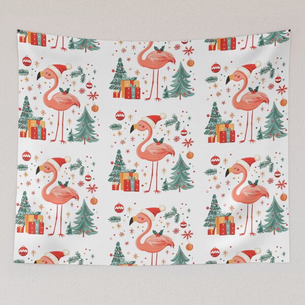 Item preview, Cute Pink Flamingo Christmas – Cartoon Holiday Design designed and sold by ArtfullyJua.