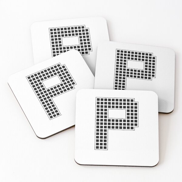Item preview, Uppercase P - Black Pixel Block Character designed and sold by PixelGlyphs.