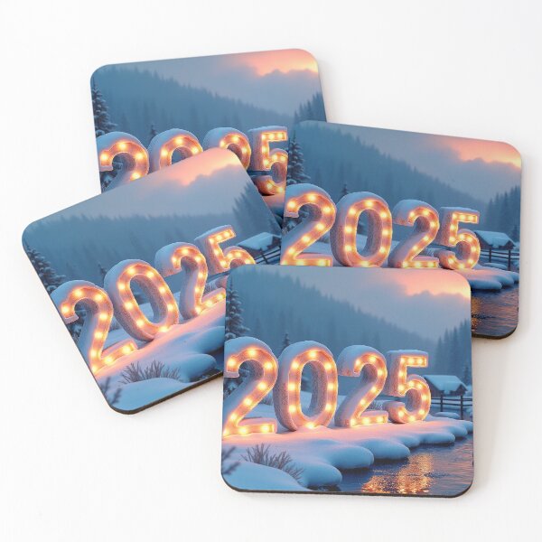 Item preview, Icy 3D number '2025' in a cold, beautiful winter landscape designed and sold by 4Seasons.