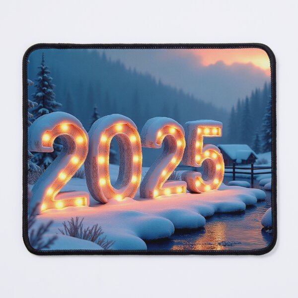 Item preview, Icy 3D number '2025' in a cold, beautiful winter landscape designed and sold by 4Seasons.