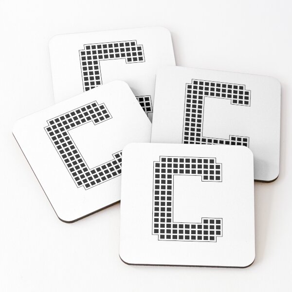 Item preview, Uppercase C - Black Pixel Block Character designed and sold by PixelGlyphs.