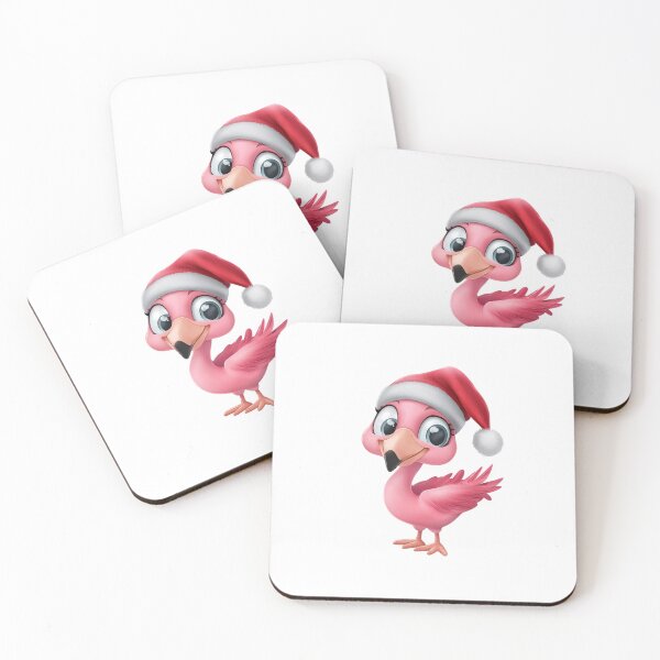 Item preview, Cute Pink Flamingo Christmas – Cartoon Holiday Design designed and sold by ArtfullyJua.