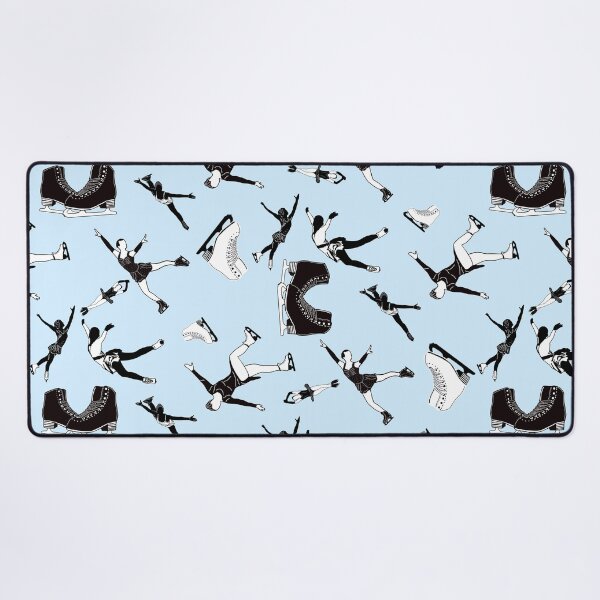 Item preview, Figure Skating Female Silhouettes on Light Blue Background designed and sold by Purposely Designed.