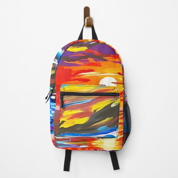 Item preview, Vibrant Sunset Sailboat Painting – Colorful Ocean Artwork designed and sold by PhotiniaART.
