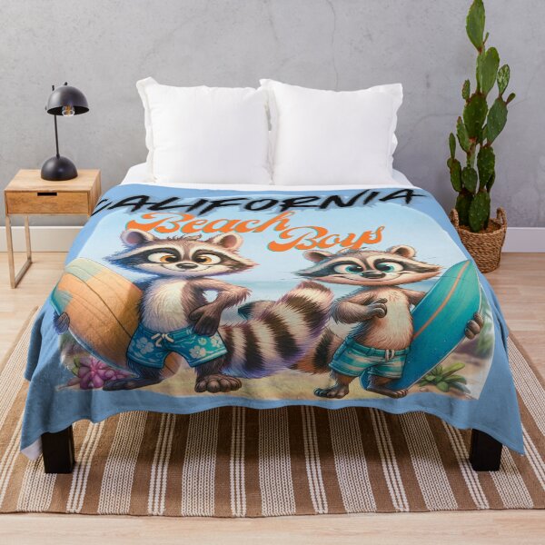Item preview, two cool and funny raccoons with a surfboards designed and sold by Animal world designs.