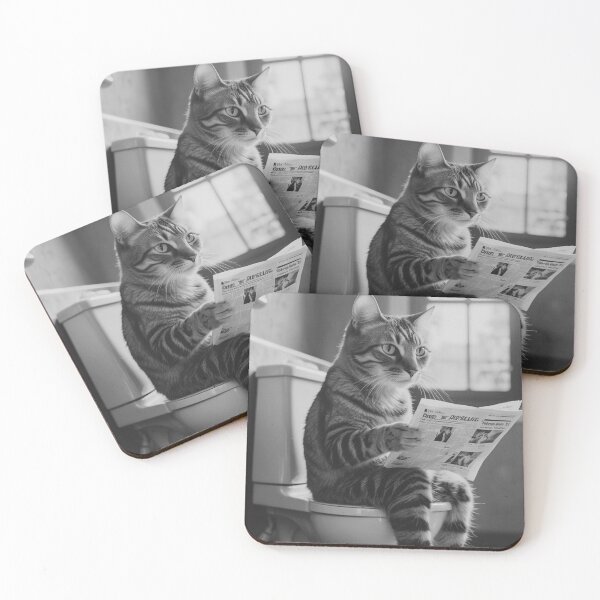 Item preview, Cat Reading Newspaper Humor designed and sold by vk09.