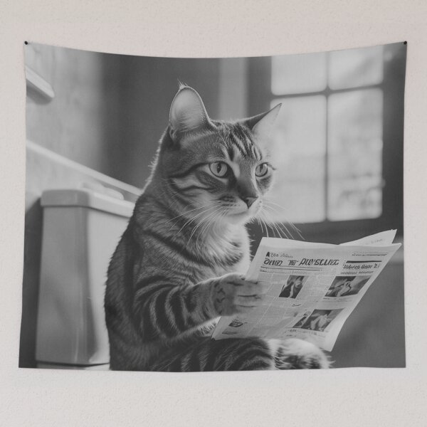 Item preview, Cat Reading Newspaper Humor designed and sold by vk09.