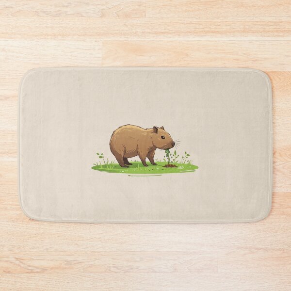 Item preview, Baby Capybara eating grass designed and sold by PawPurfect.