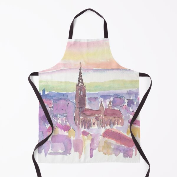 Item preview, Freiburg Muenster at Sunset in Vibrant Cityscape Colors designed and sold by artshop77.