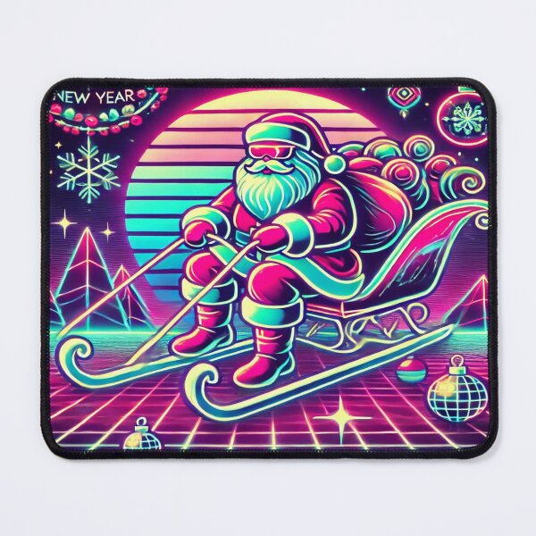 Item preview, Neon Santa Claus with Futuristic Sleigh designed and sold by Genady.