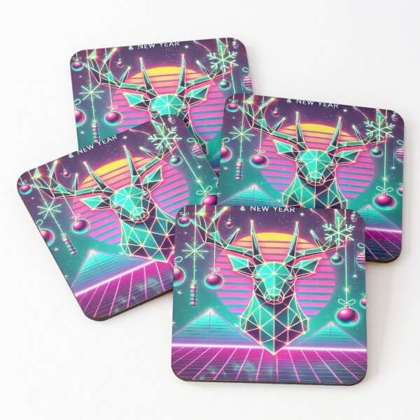 Item preview, Neon Reindeer in Retro 80s Holiday Style designed and sold by Genady.