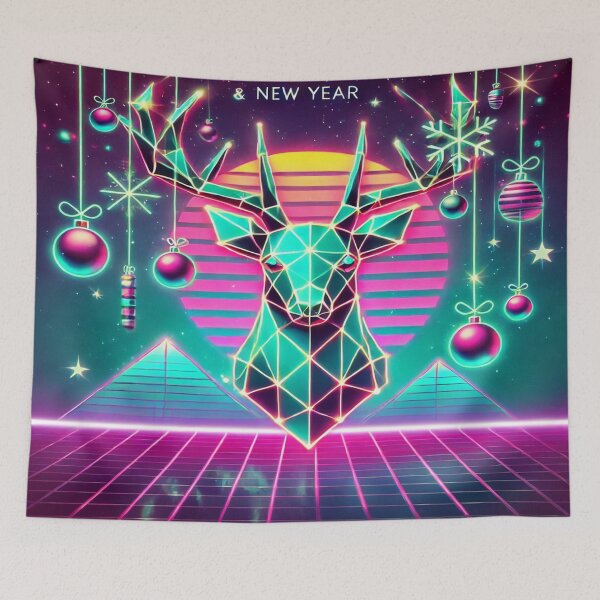 Item preview, Neon Reindeer in Retro 80s Holiday Style designed and sold by Genady.