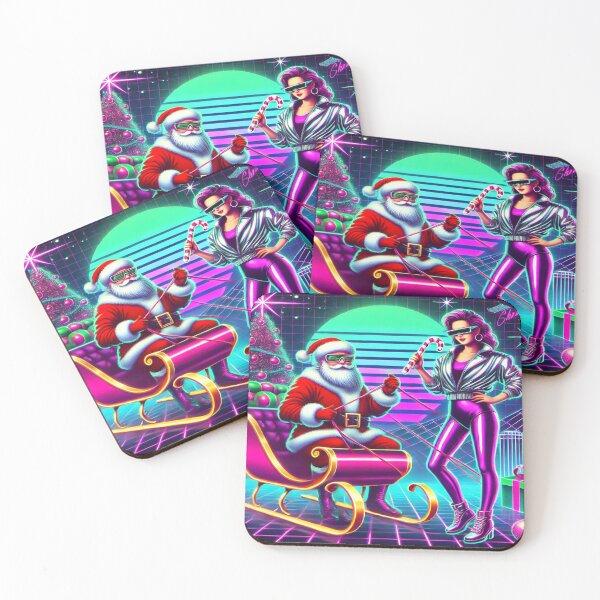 Item preview, Woman with Neon Santa in Retro 80s Style designed and sold by Genady.
