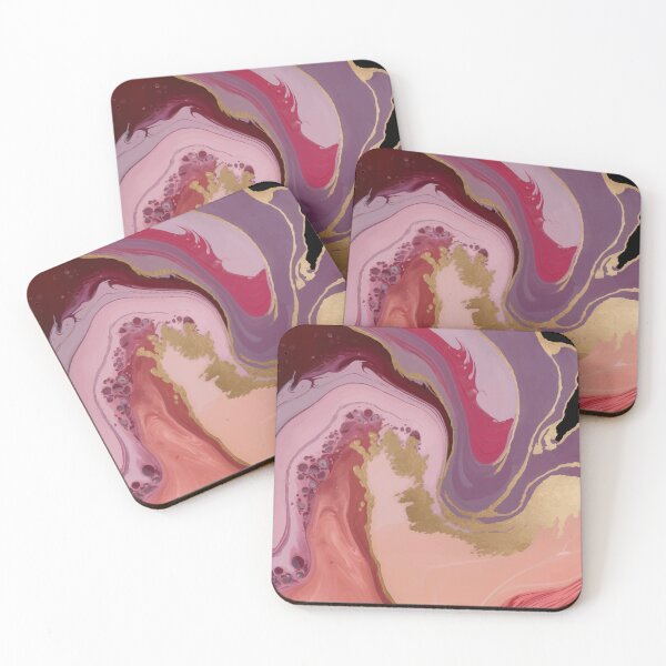 Item preview, Marbled abstract, purple, violet, paper marbling,patterns that mimic the fluidity of water or the veining found in natural stone like marble or agate designed and sold by Collagedream.