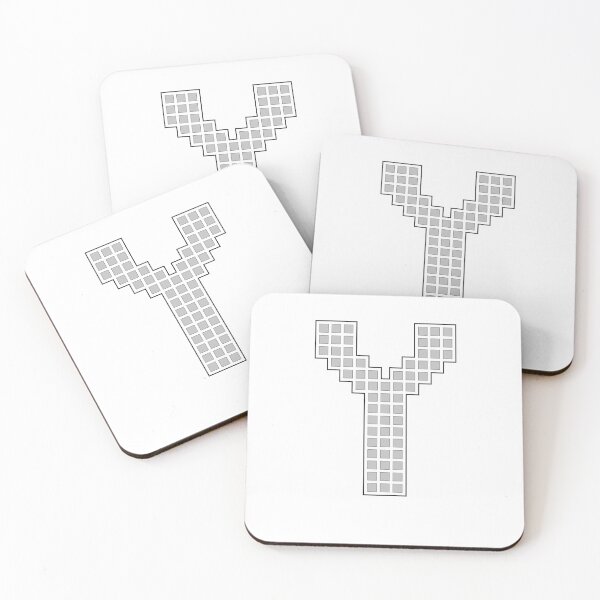 Item preview, Uppercase Y - Silver Pixel Block Character designed and sold by PixelGlyphs.