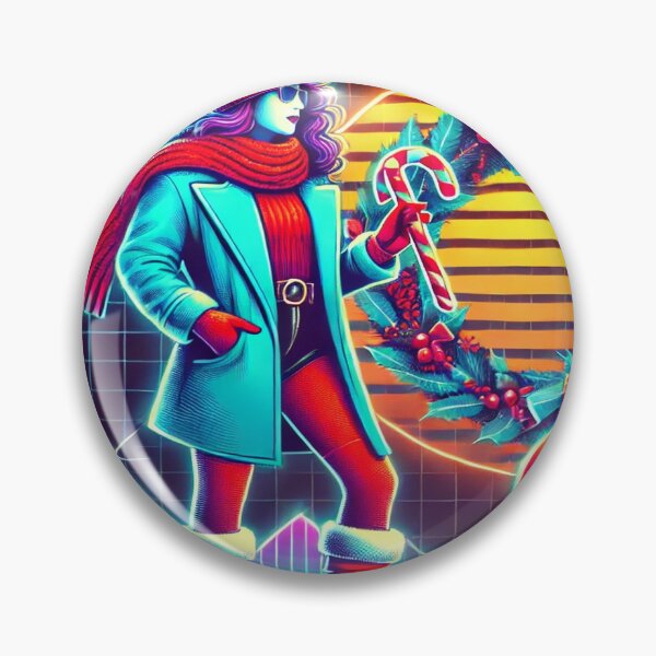 Item preview, Stylish Woman with Neon Christmas Wreath designed and sold by Genady.