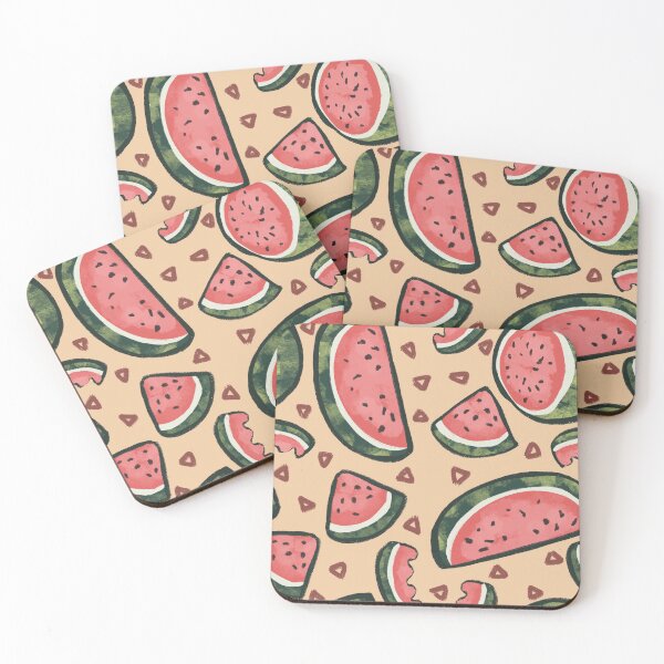 Item preview, Cartoon Watermelon Slices Bold Lined Cream designed and sold by little peg designs.