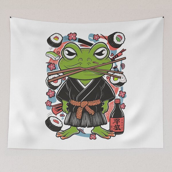 Item preview, Karate Frog Loves Sushi Chef  in Kimono designed and sold by MOONE FLOWER.