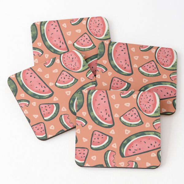 Item preview, Cartoon Watermelon Slices Bold Lined Peach designed and sold by little peg designs.